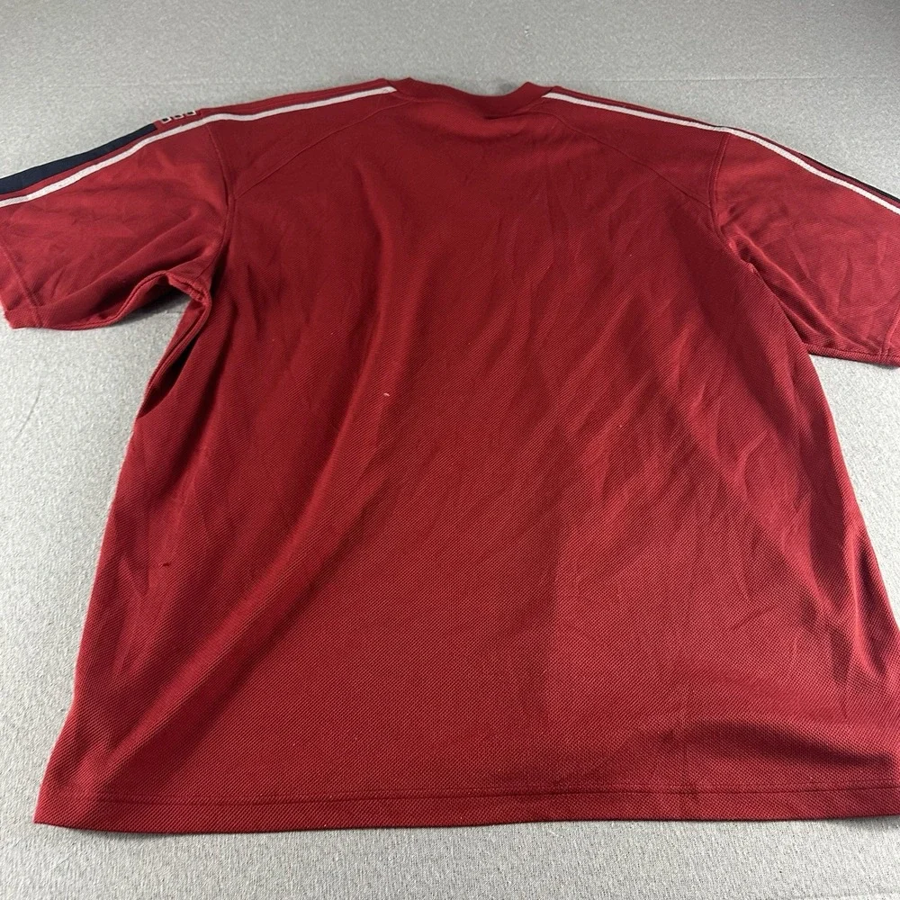 Adidas Shirt Mens 2XL Red Short Sleeve‎ Casual Workout Gym Workout Y2K VTG